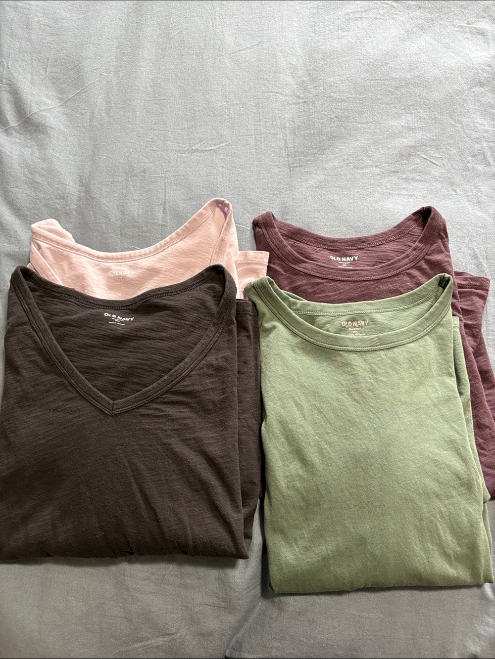 Old Navy Women's Wear Everywear Short Sleeve Tee’s - Green, Pink, Brown, Plum